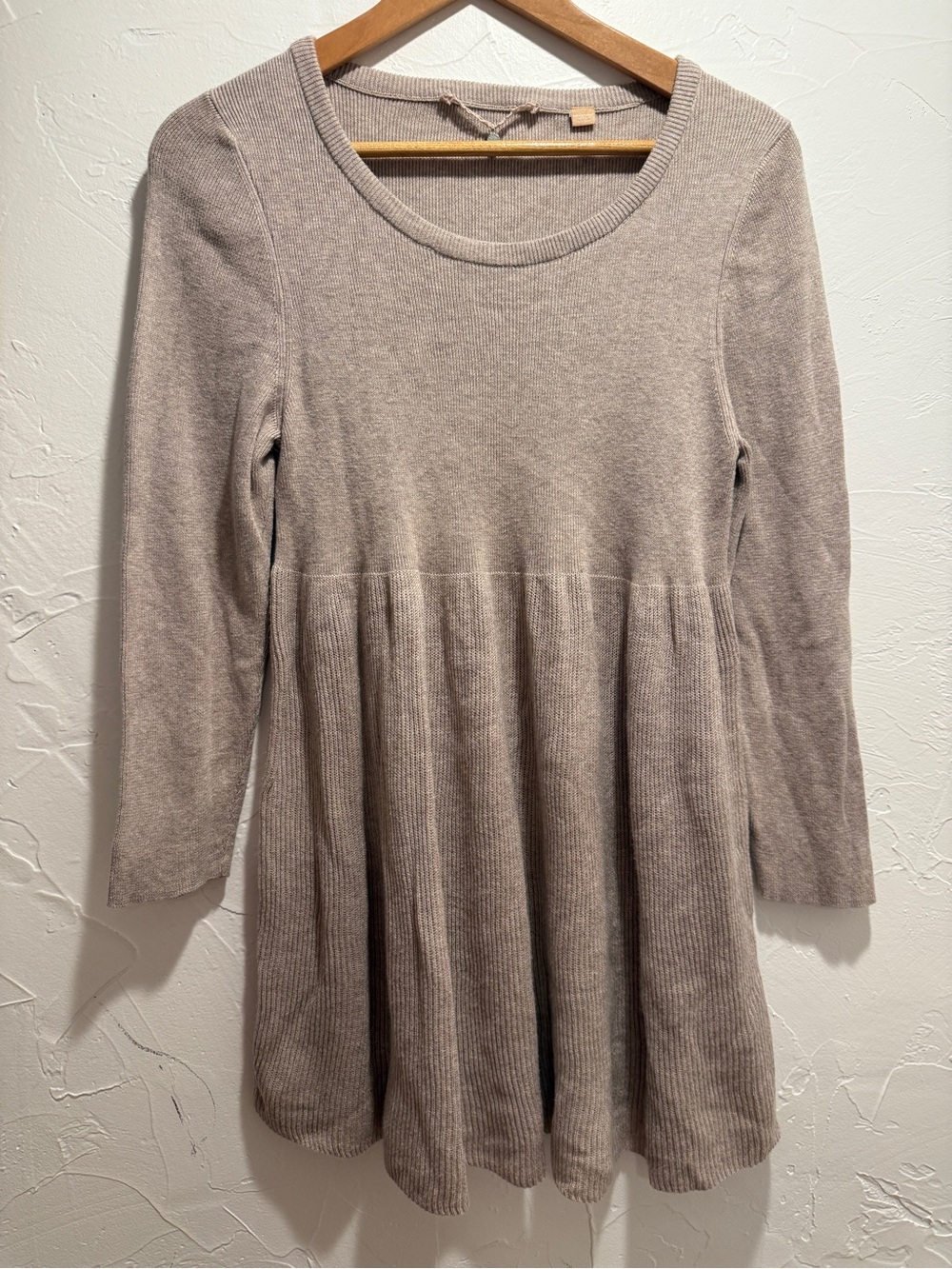 Anthropologie Taupe Scoop-Neck Knit Tunic